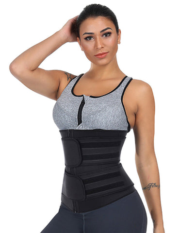 Double Belt Neoprene Zipper Waist Trainer With Thermo Technology