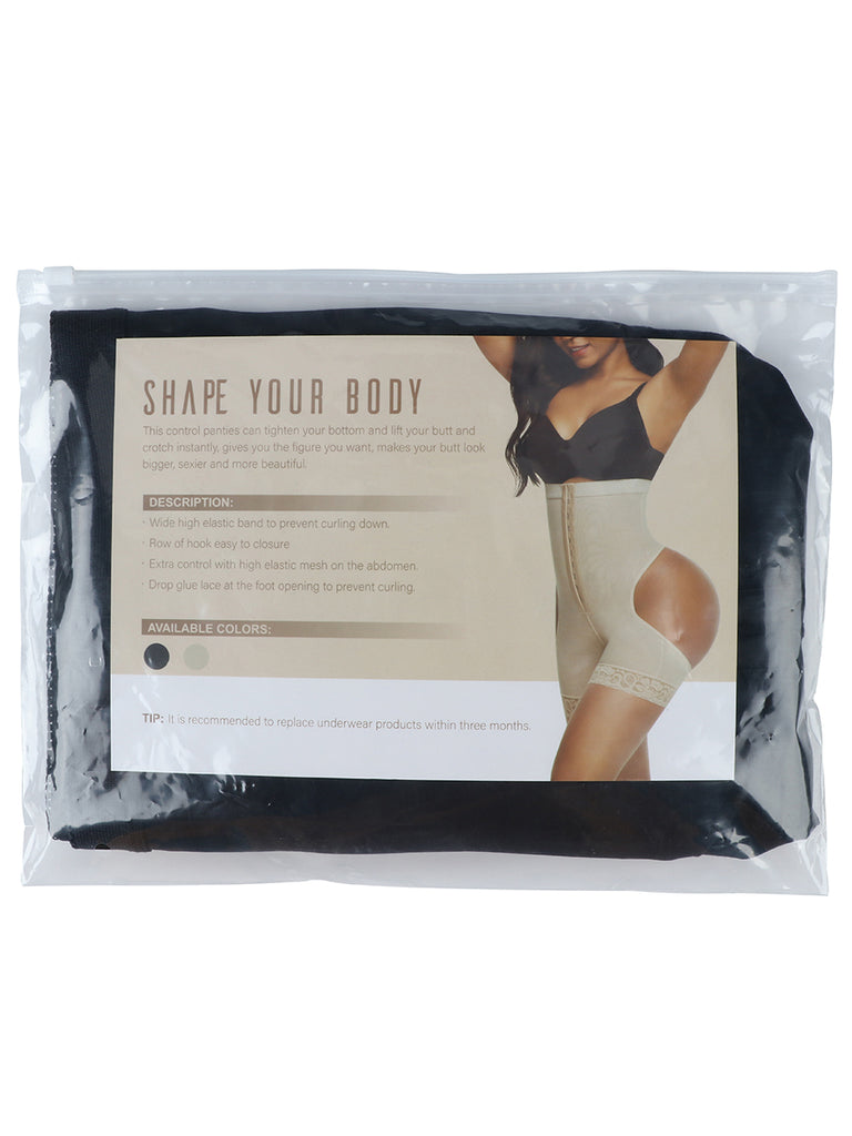 High Waist Open Butt Shapewear Shorts Curve Shaping