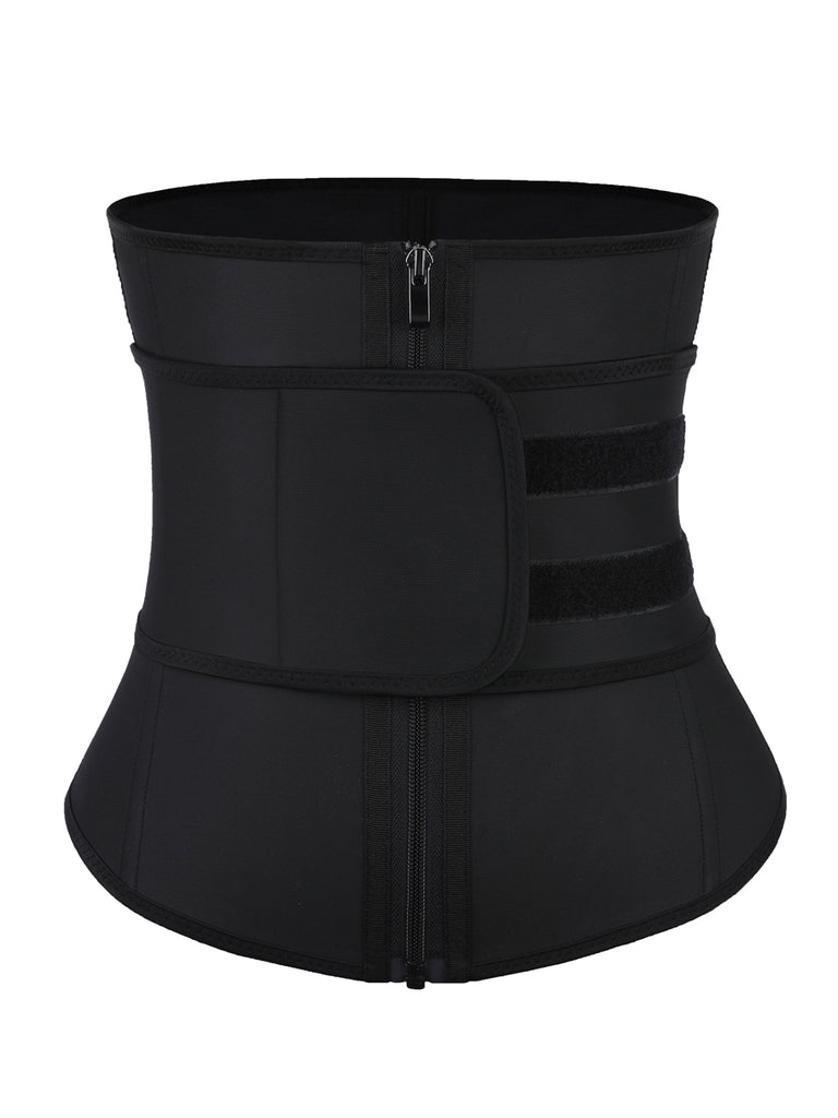 Zippered Latex Waist Cincher Belt High Compression