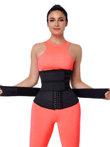 Hooks Latex Three-Belt Workout Waist Trainer