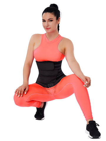 Hooks Latex Three-Belt Workout Waist Trainer
