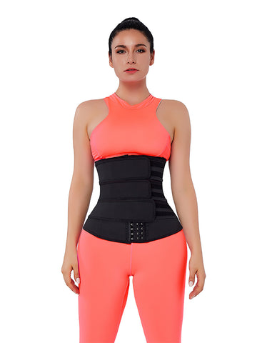 Hooks Latex Three-Belt Workout Waist Trainer