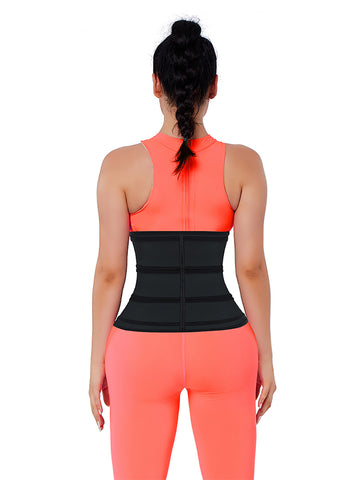 Hooks Latex Three-Belt Workout Waist Trainer