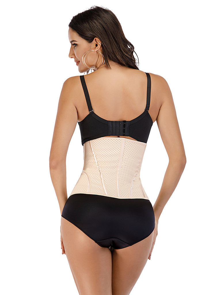 Exquisite Black 9 Steel Boned Hooks Latex Waist Trainer Slim Waist