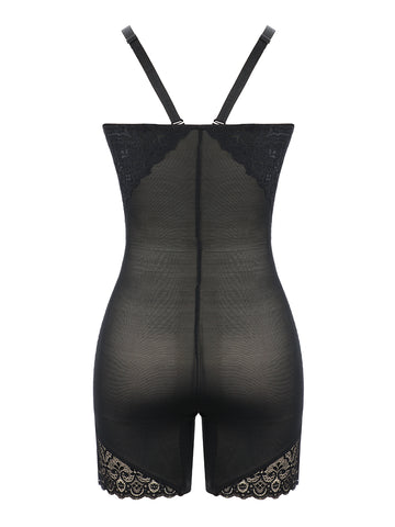 Lace Trim Shapewear Tummy Control Removable Straps