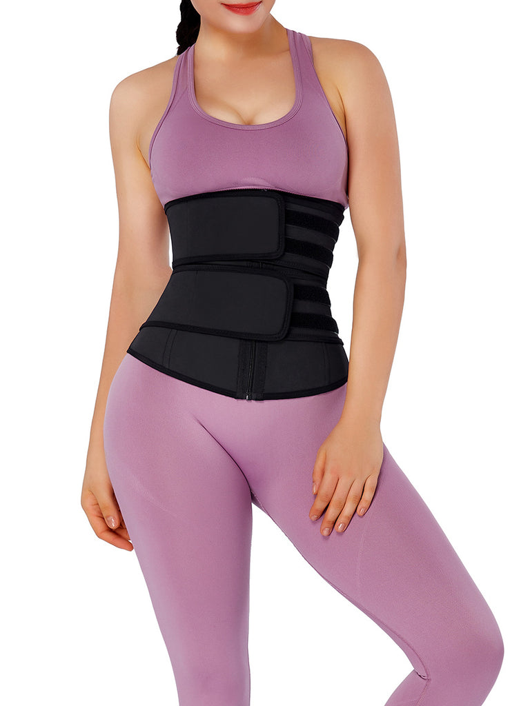 Latex Waist Trainer Detachable Double Belts 7 Steel Bones