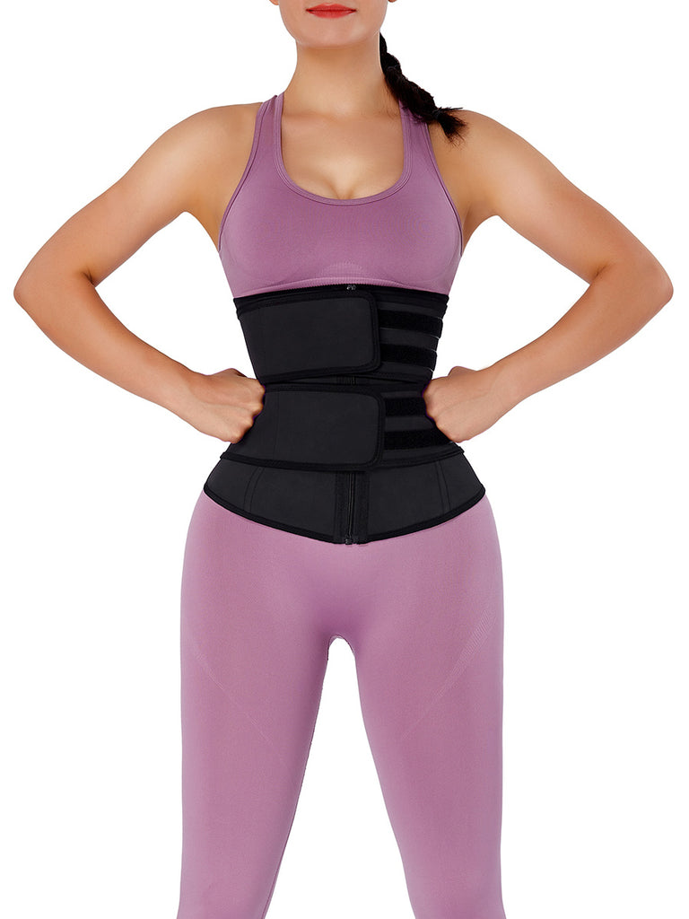 Latex Waist Trainer Detachable Double Belts 7 Steel Bones