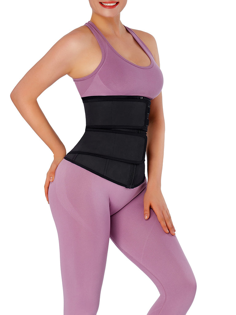 Latex Waist Trainer Detachable Double Belts 7 Steel Bones