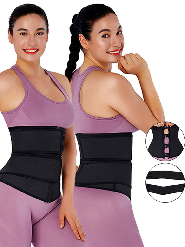 Latex Waist Trainer Detachable Double Belts 7 Steel Bones