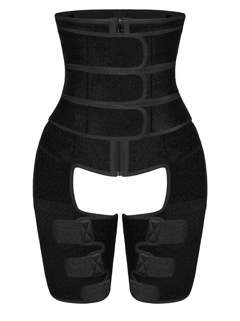 3 Belts Tummy And Thigh Shaper Neoprene Waist Control