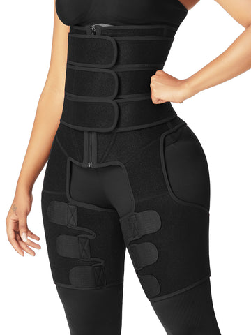 3 Belts Tummy And Thigh Shaper Neoprene Waist Control