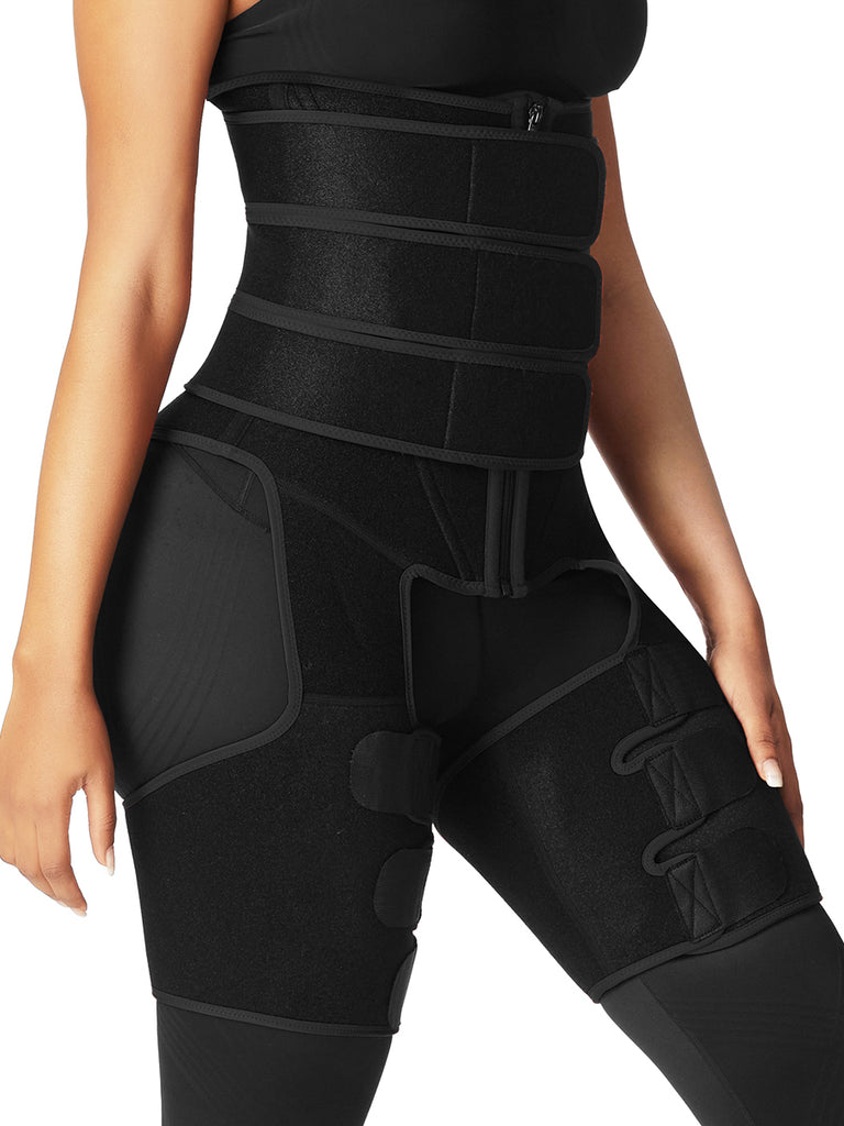 3 Belts Tummy And Thigh Shaper Neoprene Waist Control