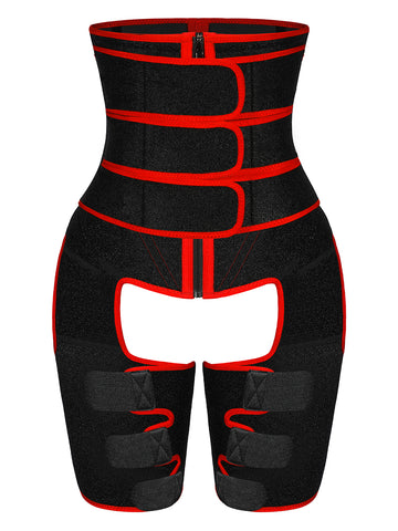 3 Belts Tummy And Thigh Shaper Neoprene Waist Control