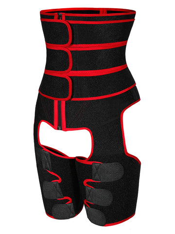 3 Belts Tummy And Thigh Shaper Neoprene Waist Control