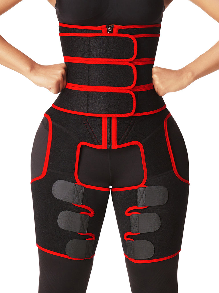 3 Belts Tummy And Thigh Shaper Neoprene Waist Control