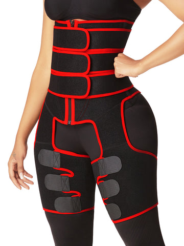 3 Belts Tummy And Thigh Shaper Neoprene Waist Control