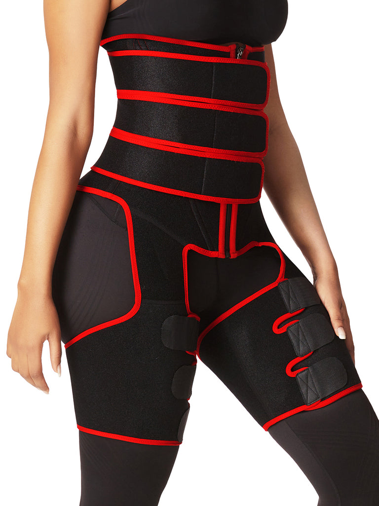 3 Belts Tummy And Thigh Shaper Neoprene Waist Control