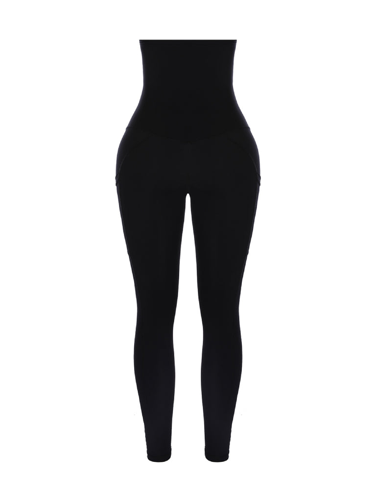 Pockets Shape Leggings High Waist 3 Hooks Good Elastic