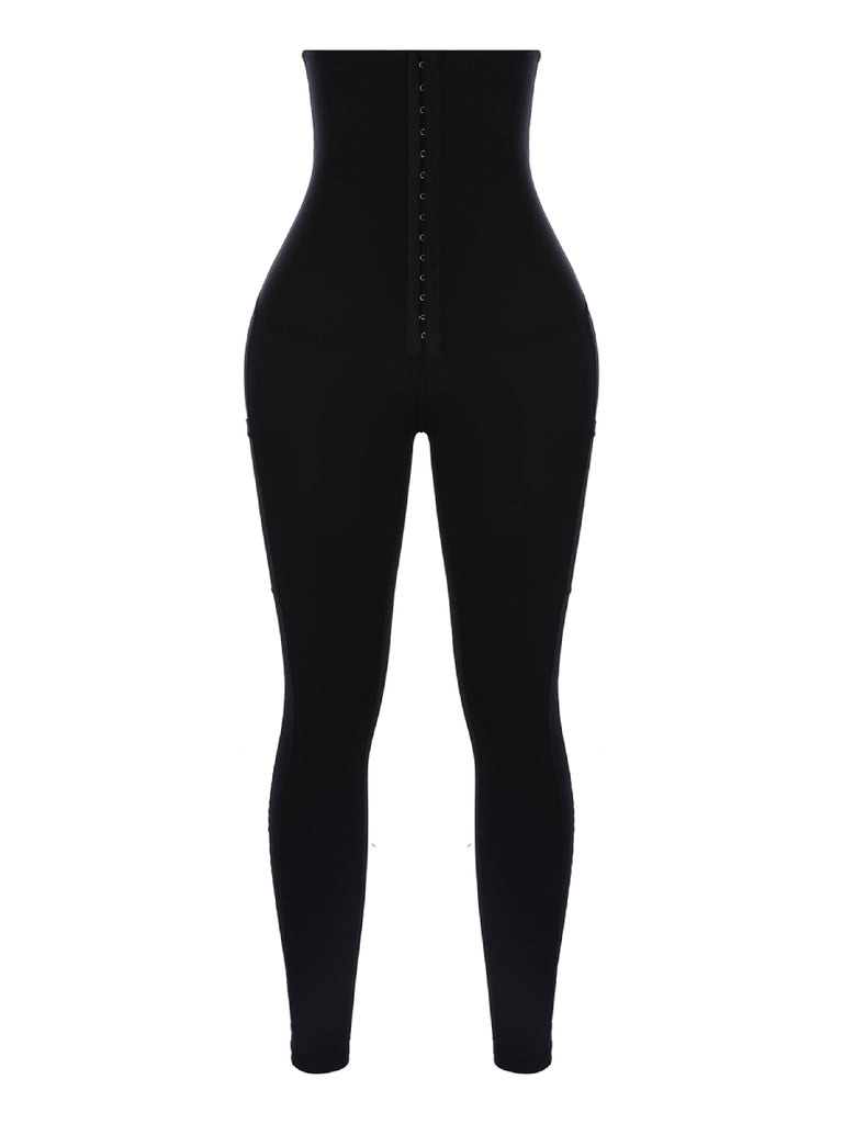 Pockets Shape Leggings High Waist 3 Hooks Good Elastic