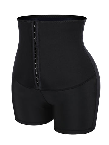 Neoprene Sweat Shorts Hook And Eye Closure Abdominal Control
