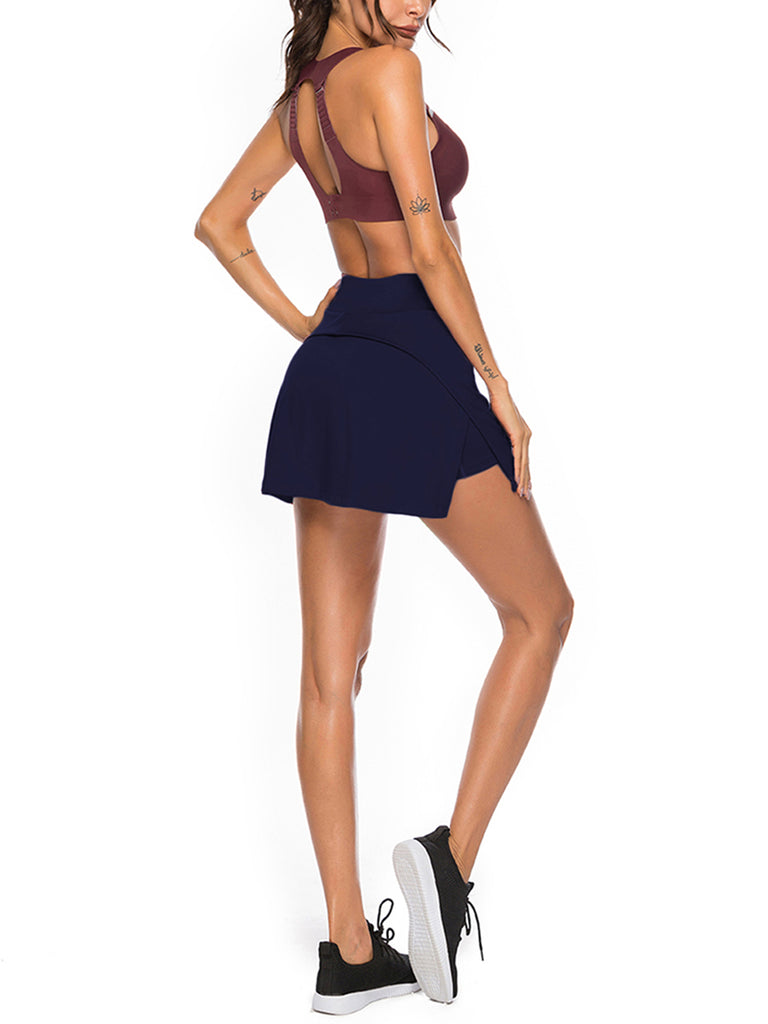 Slit Flare Hem Tennis Skirt High Rise Training Apparel