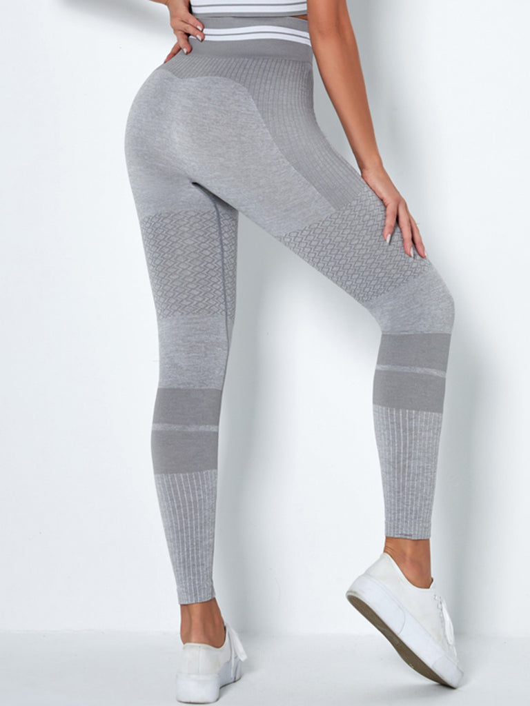 Fitted Wide Waistband Full Length Sports Leggings Athletic Comfort