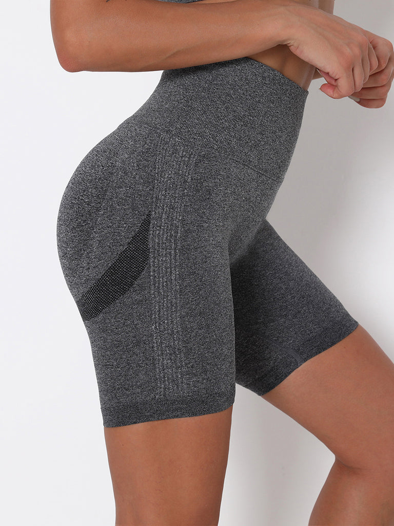 Yoga Shorts Dark Gray High Waist Kinetic Fashion