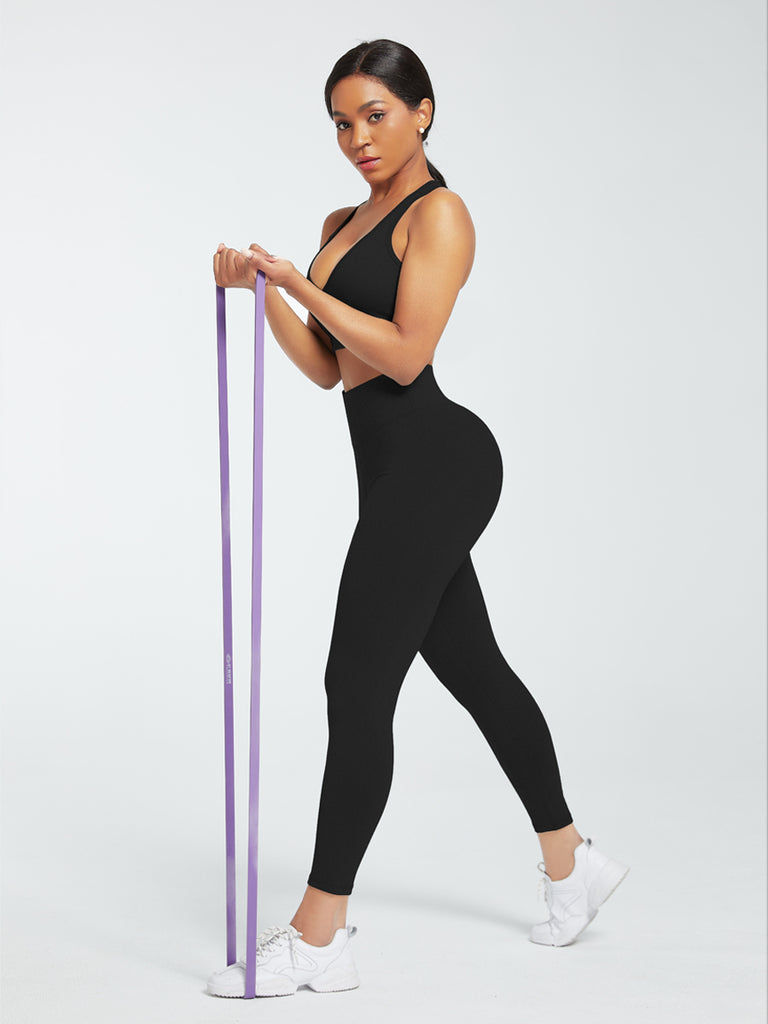 2 Piece Racerback High Waist Pockets Sports Suit