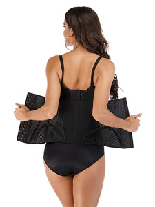 Exquisite Black 9 Steel Boned Hooks Latex Waist Trainer Slim Waist