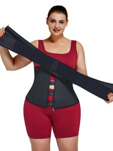 Latex Waist Trainer Detachable Double Belts 7 Steel Bones