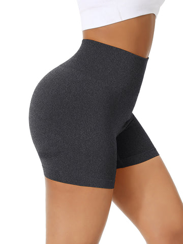 Stretchable High Waist Gym Shorts